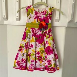 Floral Pink and Yellow Kids Dress